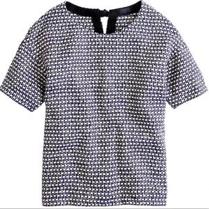 J Crew tie-top in navy tweed Sz 10